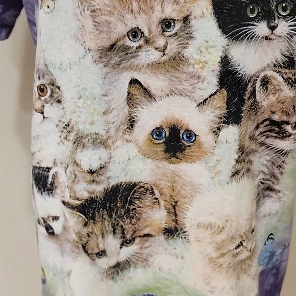 The Mountain 10 Kittens Classic Cotton T-Shirt Unisex size Medium Tie Dye Purple - Picture 4 of 10